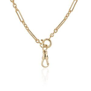 Didi Rose Fancy Chain, Trombone Chain, 14k Solid Gold , 19" L